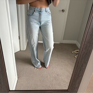 Zara Women's Light Blue Straight Leg Jeans